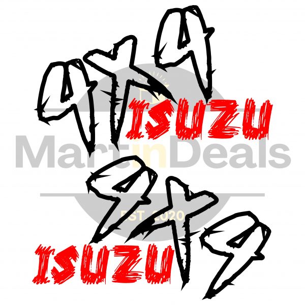 4x4 | Isuzu | Red | Vinyl Decal (Set of 2)